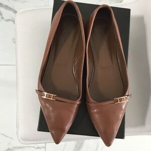 Hermes Tan Leather Women's Flats